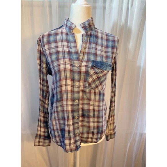 Clothe & Stone (Anthropology) Women Size XS Shirt V-Neck Button-Up 100% cotton - Picture 1 of 5